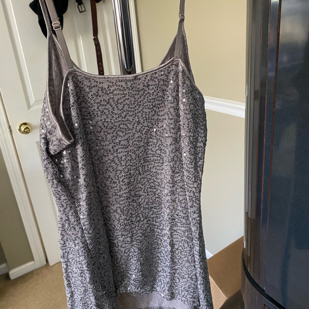 Shimmer grey tank top